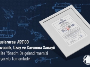 MKE, AS9100 Sertifikası kazandı